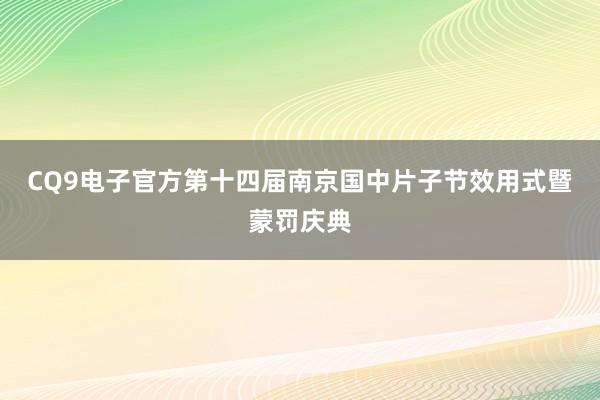 CQ9电子官方第十四届南京国中片子节效用式暨蒙罚庆典
